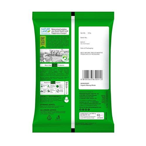 NATURELAND ORGANICS Natureland Organics Moong Sabut / Whole Daal 500 Gm - Organic Healthy Pulses