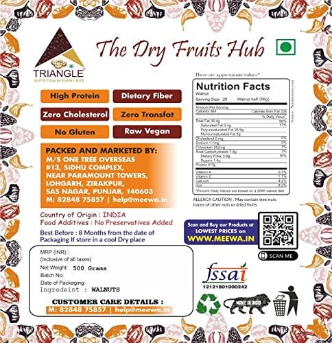 TRIANGLE Triangle 1 Kg Premium Kashmiri Quarter Walnut Without Shell, Akhrot Giri,raw,1000grams