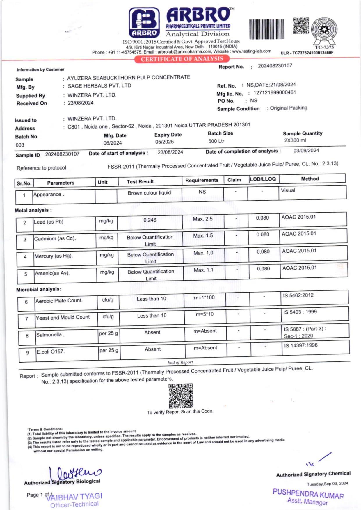 Ayuzera Ayuzera Himalayan Sea Buckthorn Pulp Concentrate 300ml | Liquid Supplements | Makes up to 50 Glass Juice (Rich in Vitamin C) | Lab Tested | Omega 3, 6, 7, and 9, and Antioxidants | (1)