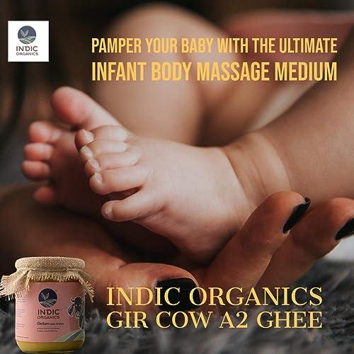INDIC ORGANICS Indic Organics Gir Cow\'s A2 Ghee | Free Grass Grazing Healthy Gir Cow\'s Bilona Ghee from Khatiyawad Region of Gujrat | Lab Certified & Tested (250 ml)