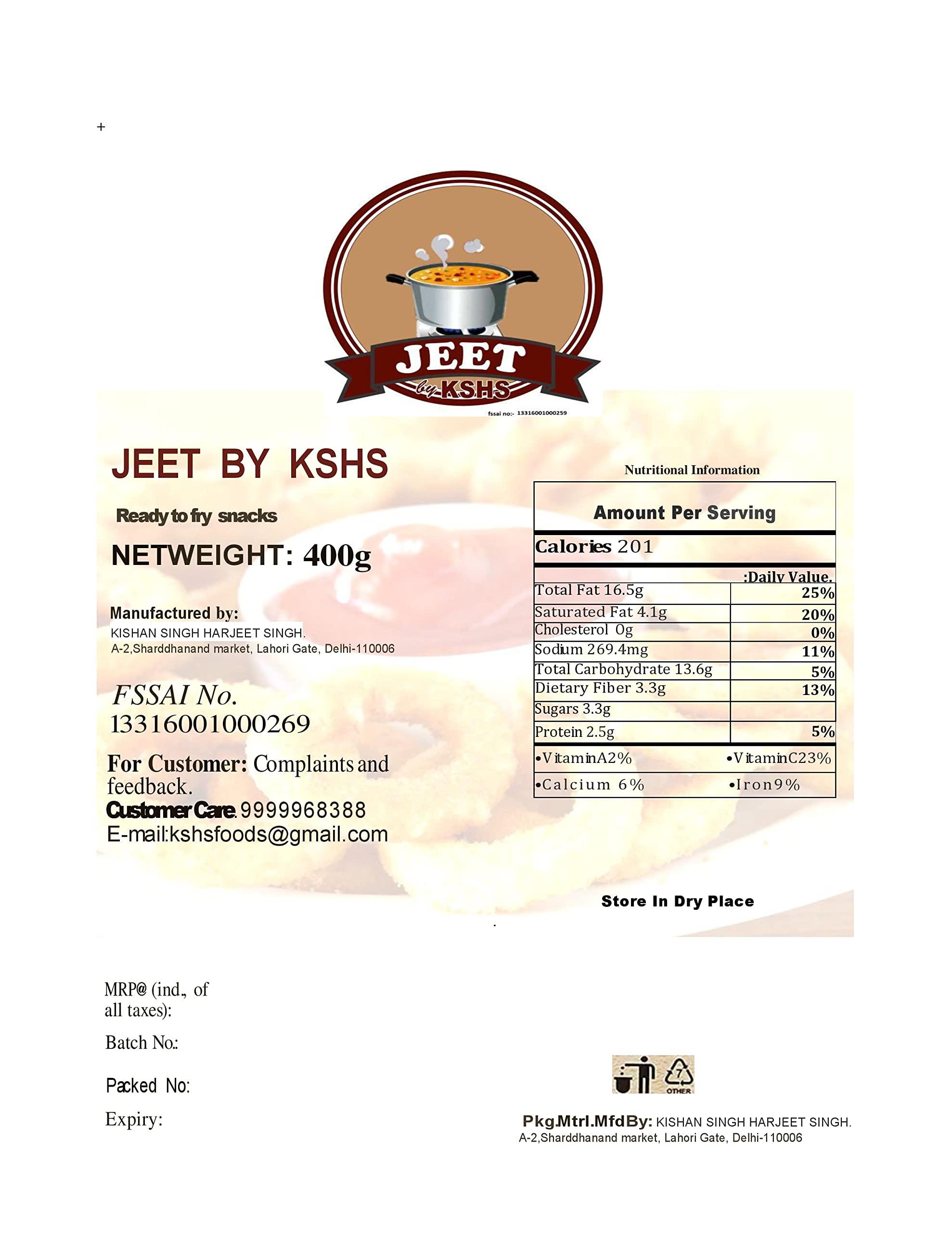 JEET by KSHS JEET by KSHS White Small Pipe Papad Fryum, Ready to Fry Snacks, Packed In Air Tight Pouch At Room Temperature 400Grams