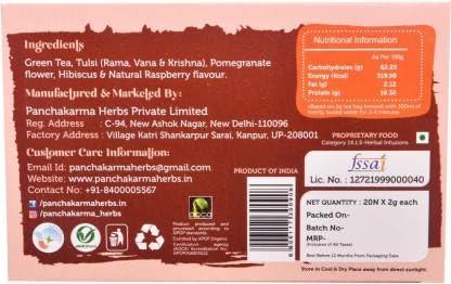 Nature Chai Nature Chai Tulsi Pomegranate Green Tea (20 Pyramid tea bags) +1 free Assorted Pack (8 Pyramid tea bags)