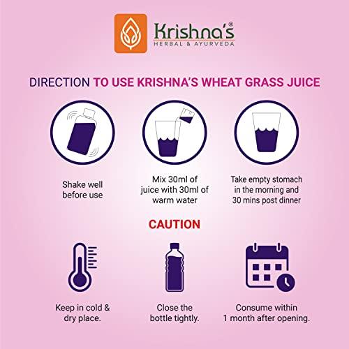 KRISHNA'S HERBAL & AYURVEDA Krishna's Wheatgrass Juice - 1000 ML | Wheat Grass juice 9th day picked wheatgrass leaves | Pure, Natural and Ayurvedic Juice