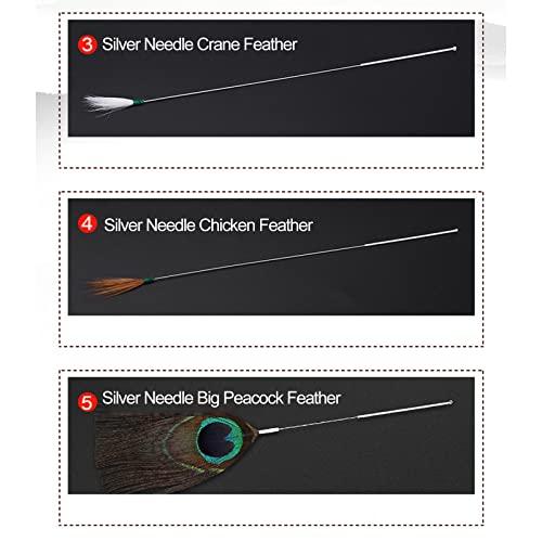 RYAP Ear Massage Set Earwax Cleaner Kits Goose Feather Stainless Steel Earpick Wax r Lnous Ear Pick Curette Goose Feather Ear Pick Ear Cleaner Spoon Spiral Ear Clean Tool