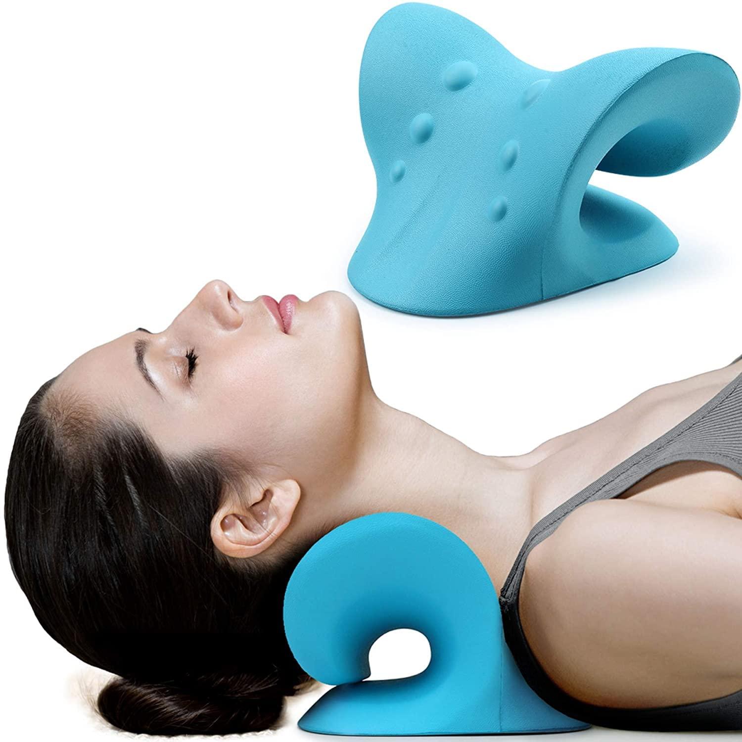 skyzone skyzone Neck and Shoulder Relaxer Cervical Stretcher Neck Traction Device for Neck Support for Pain & Neck Hump Corrector for Women Massage Relaxer Acupressure Chiropractic Pillow Neck Stretcher
