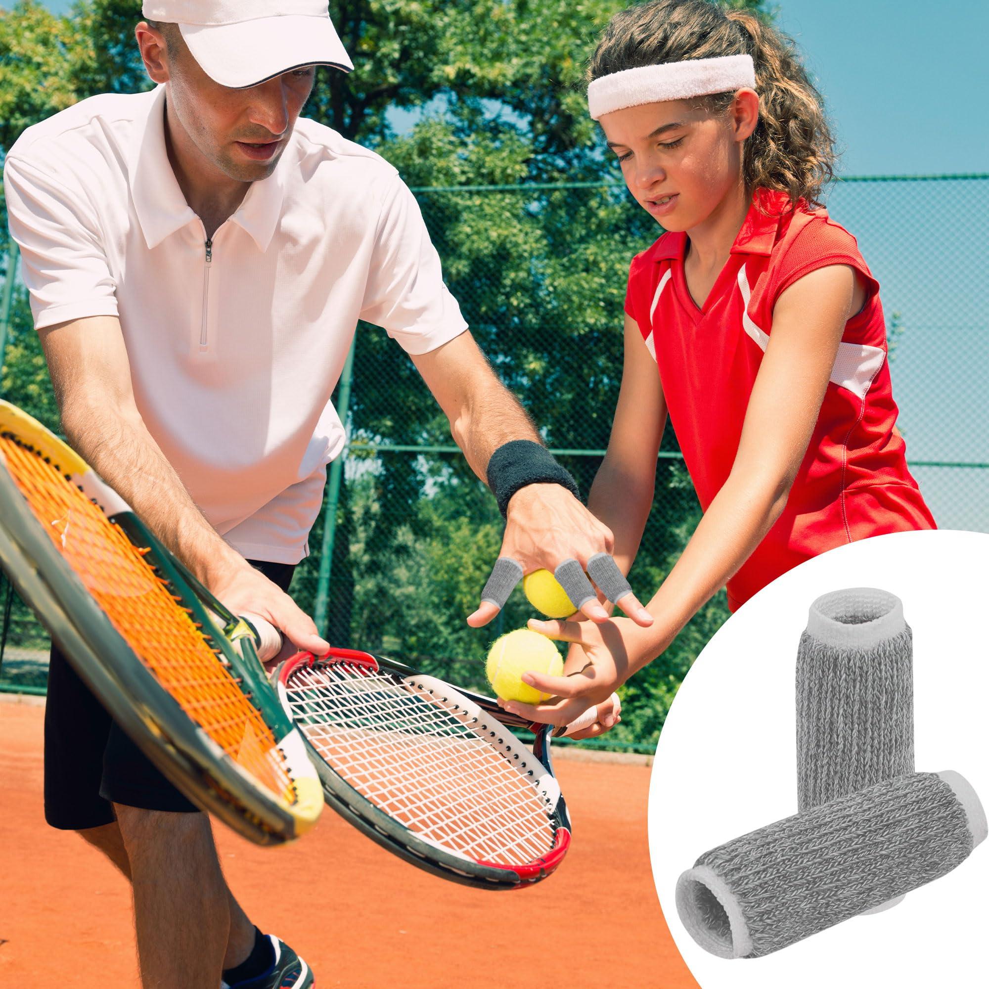 uxcell Generic Volleyball Elastic Breathable Thumb Support Protector Finger Sleeve 10 Pcs Gray