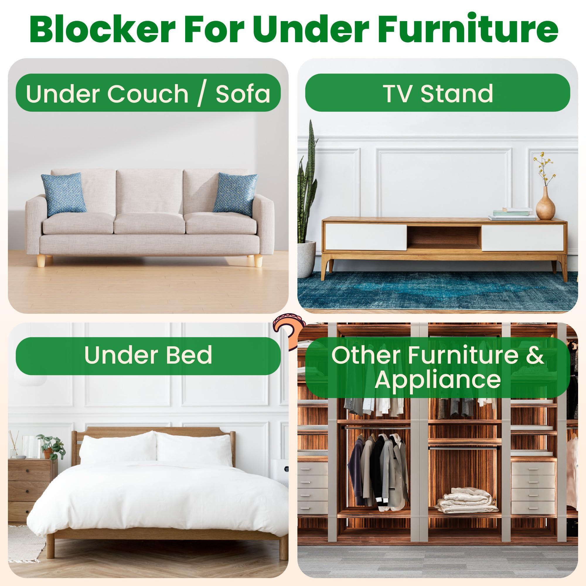 ECOHomes ECOHomes Under Couch Guards Toy Blocker - Strap Barrier for Under Sofa, Bed & Furniture Bottom Stop Things from Going Under | Easy to Install Gap Bumper Stopper for Toys (9 Ft by 1.5 Inch)