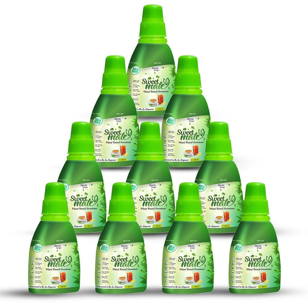 Sweetmate Sweetmate Pure Stevia Drops (20ml x pack 10) 400 Drop/Pack - Zero Calorie, Diabetic Friendly, Sugar Free - Plant Based Natural Stevia Sweetener Liquid - Sugar Substitute