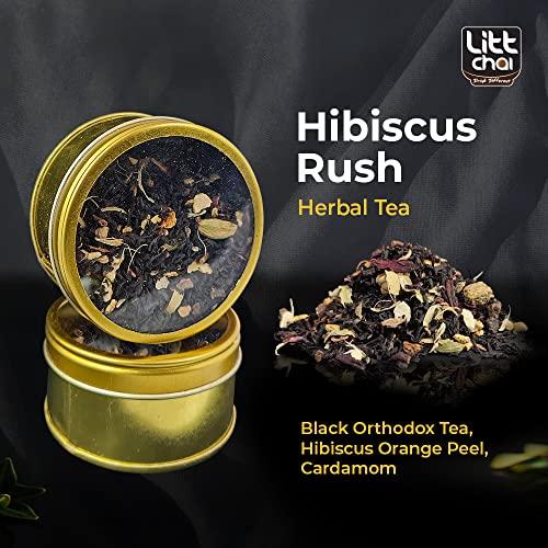 Litt Chai Litt Chai | Turmeric Saffron, Blooming Rose, Hibiscus Rush, Turmeric Fennel - (Pack of 4) | Herbal Tea for Immunity | Extra Strong Leaves | Pure and Authentic | Black Tea