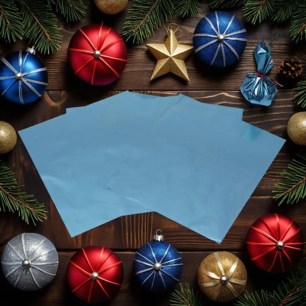 Esslly Esslly Matte Sky Blue Chocolate Wrapper | 12.5x10.5 cm | Pack of 250 | Premium Quality, Non-Smudge, Vibrant, and Eco-Friendly | Made in India | Perfect for Candy Wrapping.