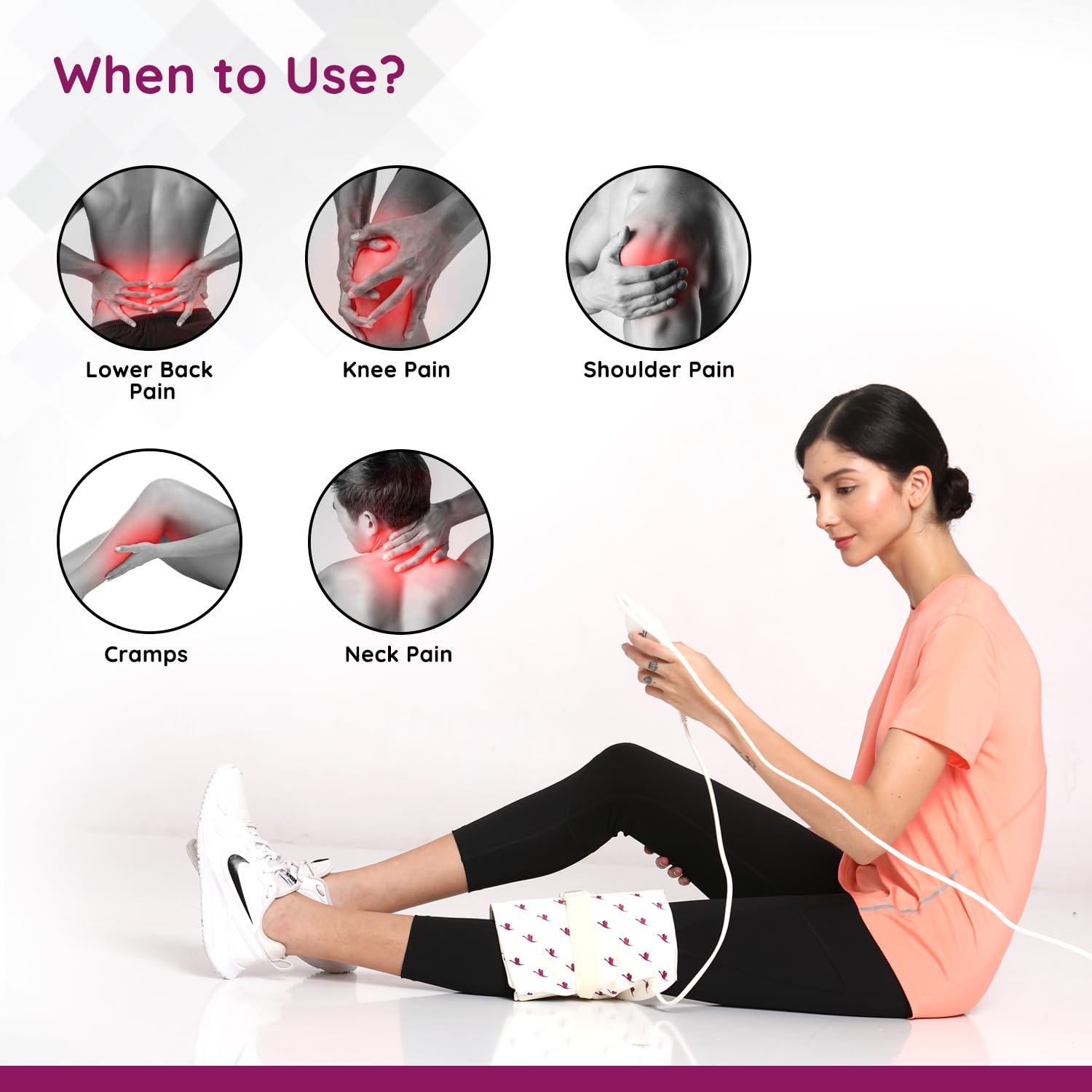 Flamingo Flamingo Orthopaedic Electric Heating Pad | Heat Belt with Temperature Controller | Pain Relief Heating Belt for Lower Back, Knee, Shoulder, Cramps, and Neck | Heat Pad Back Pain Relief | Regular