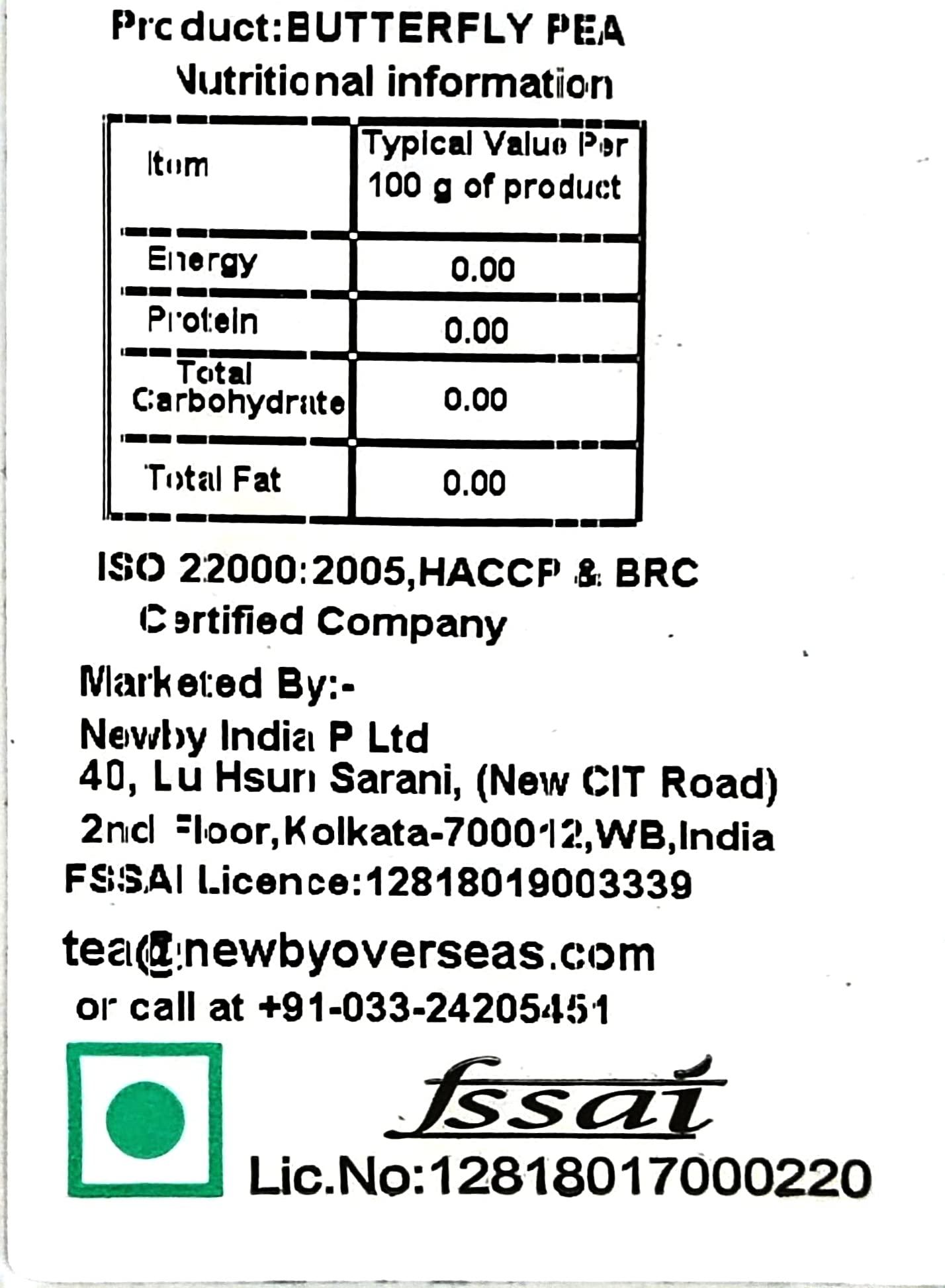 Newby Newby Butterfly Pea Flower Tea | 50 Grams | Rich in Antioxidants | For Strong Hair & Beautiful Skin | Anxiety & Stress Relief | Caffeine Free