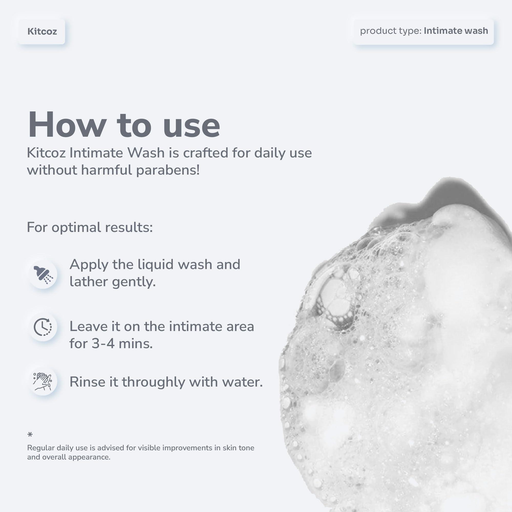 Kitcoz Kitcoz Intimate Hygiene Wash for Men (150ml) | Prevents Itching, Drying, Bad Odour & Fungal Infections | Natural pH Balance for Private Parts | Suitable for All Skin Types