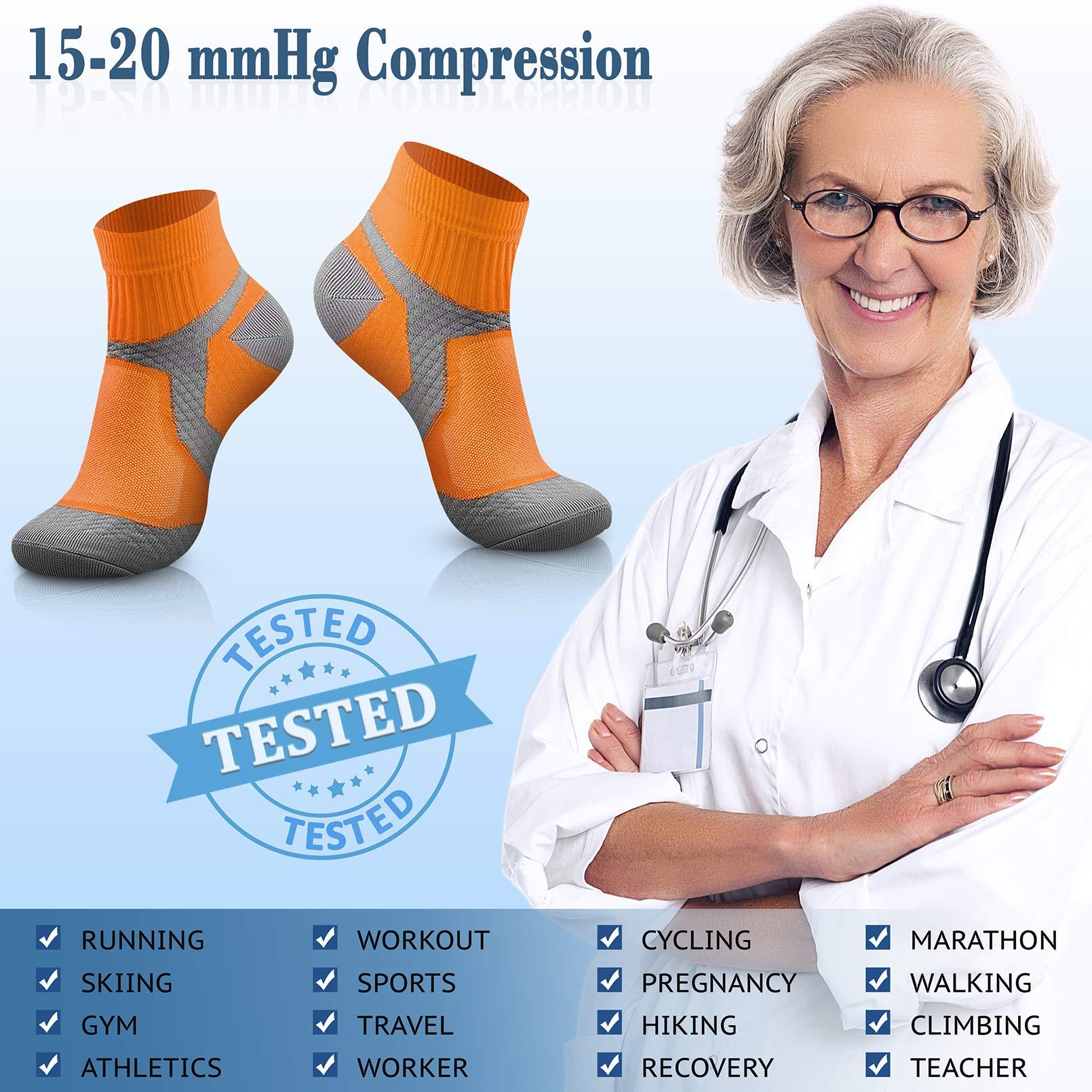 CHARMKING CHARMKING Compression Socks for Women & Men Circulation 15-20 mmHg is Best for Athletic Running Cycling Nurse Daily Wear, 09 Grey/Green, Small-Medium