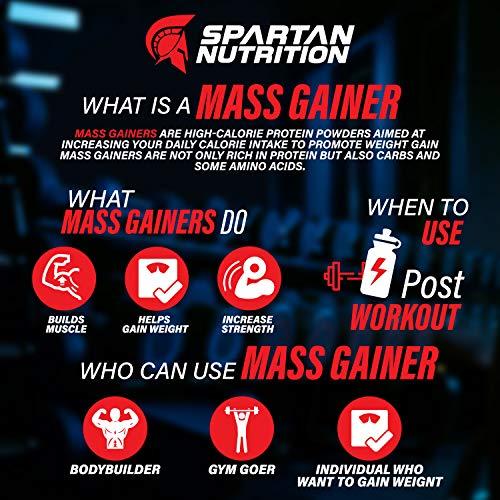 SPARTAN Spartan Nutrition Mega Mass Pro High Protein and High Calorie Mass Gainer / Weight Gainer Powder - 2.2 lbs, 1KG (Chocolate Icecream) with Vitamins and Minerals.