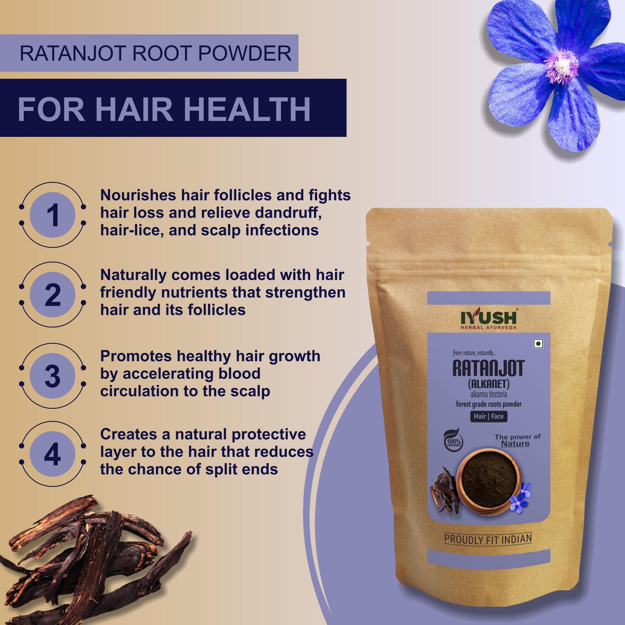 IYUSH IYUSH Herbal Ayurveda Ratanjot Powder for Hair 900gm | Ratanjot Root for Hair | Alkanet Root | Ratan Jot | Vembalam Pattai for Hair Growth | Vempalampattai for Hair Growth | Rattan Jot |