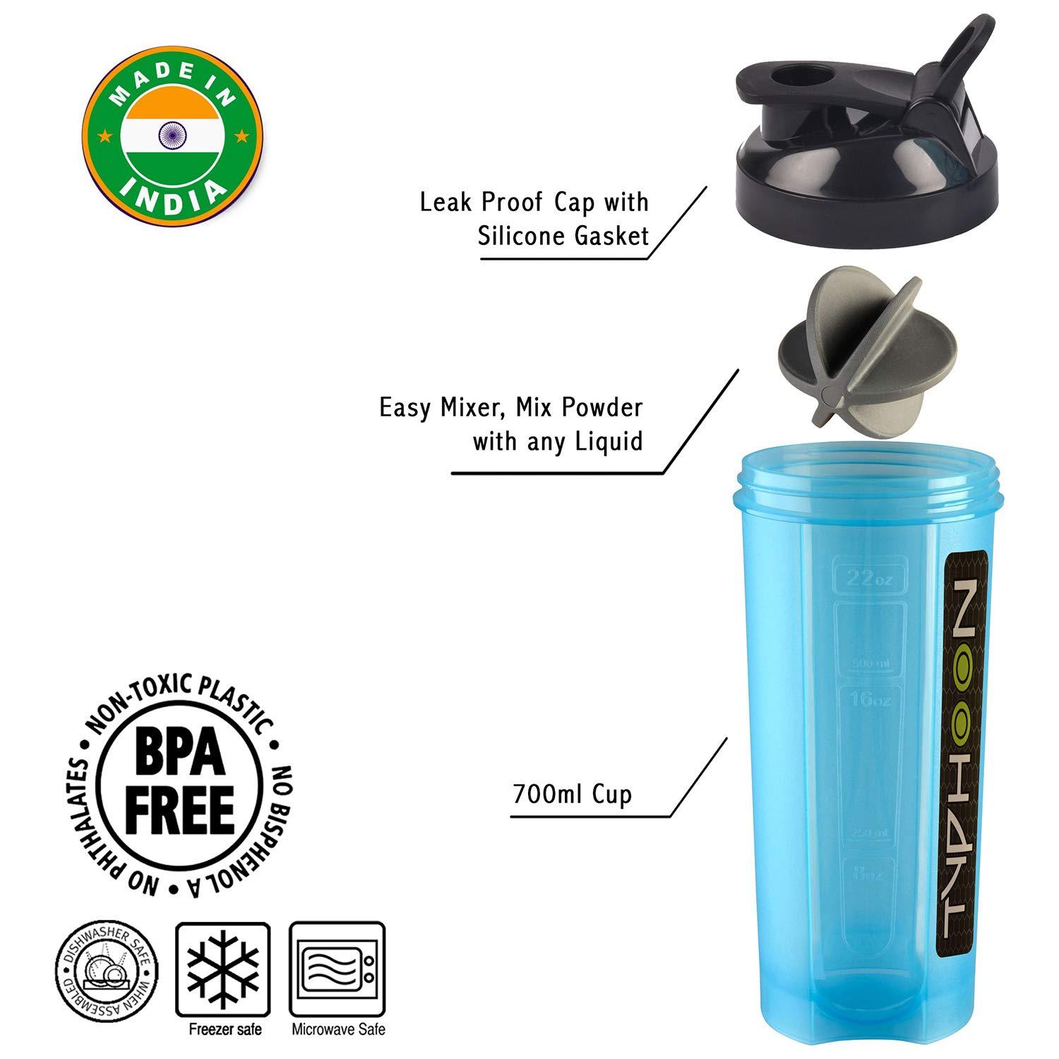 HAANS HAANS Typhoon Protein Gym Shaker Bottle 700 ml (Blue)