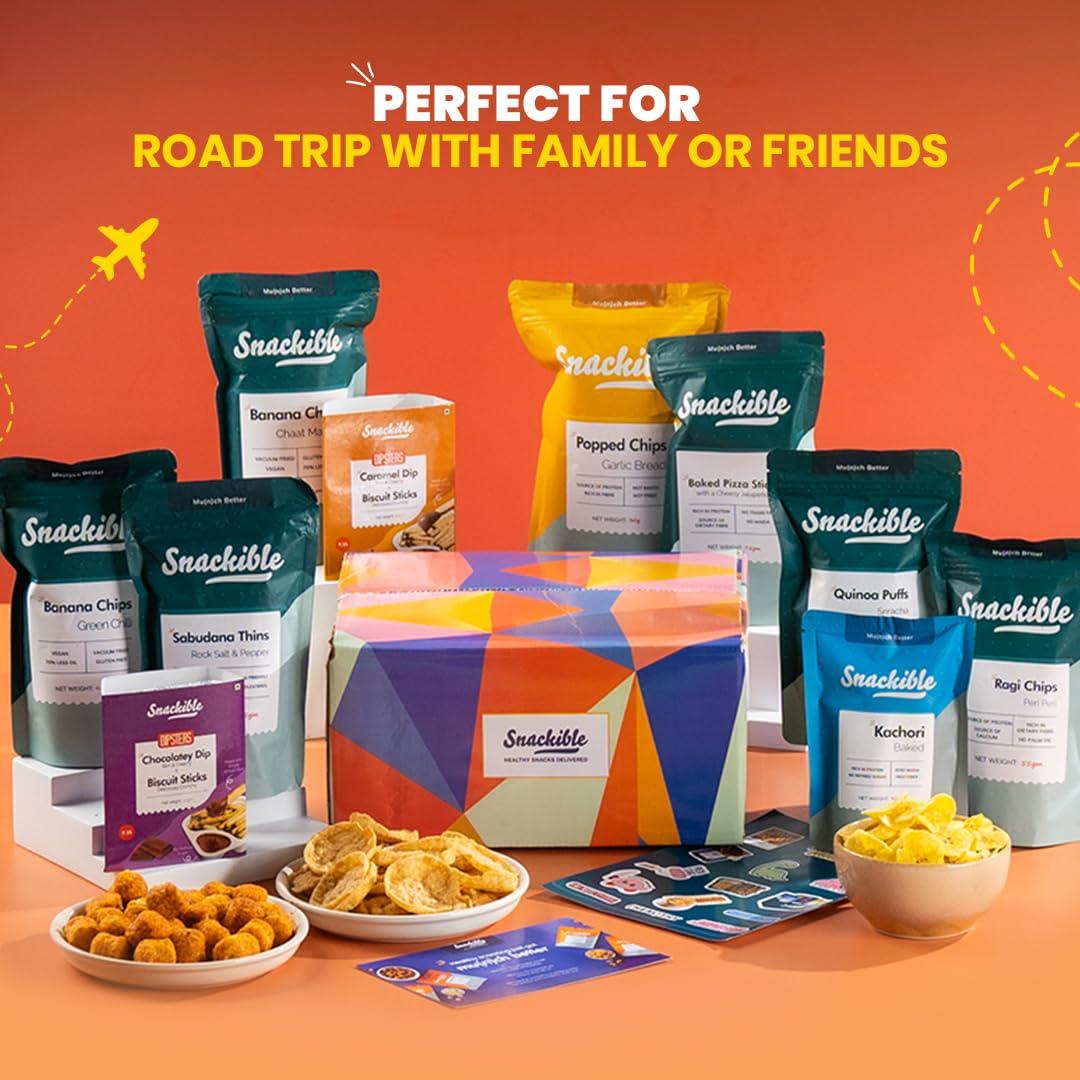 Snackible MU(N)CH BETTER Snackible Bestselling Snacks Box | Box of 10 Healthy Snacks | Healthy Gift Box | No Maida & No Refined Sugar | Best Gifting Option | Corporate Gifts | Gourmet Snacks