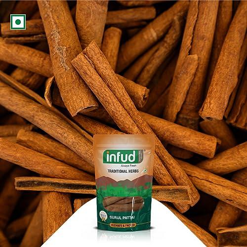 infud INFUD Cinnamon Quills/Surul Pattai/Authentic Ceylon Dalchini (25g) For Cooking Whole Spice (pack of 2)