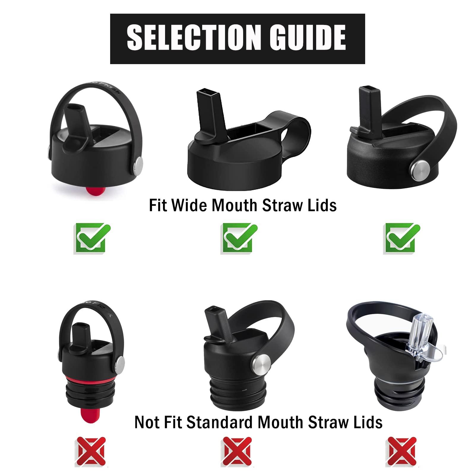 Greant [6-Pack]Greant Replacement Straws Compatible with Hydro Flask Wide Mouth Bottle Straw Lid with Straw Brush, BPA Free