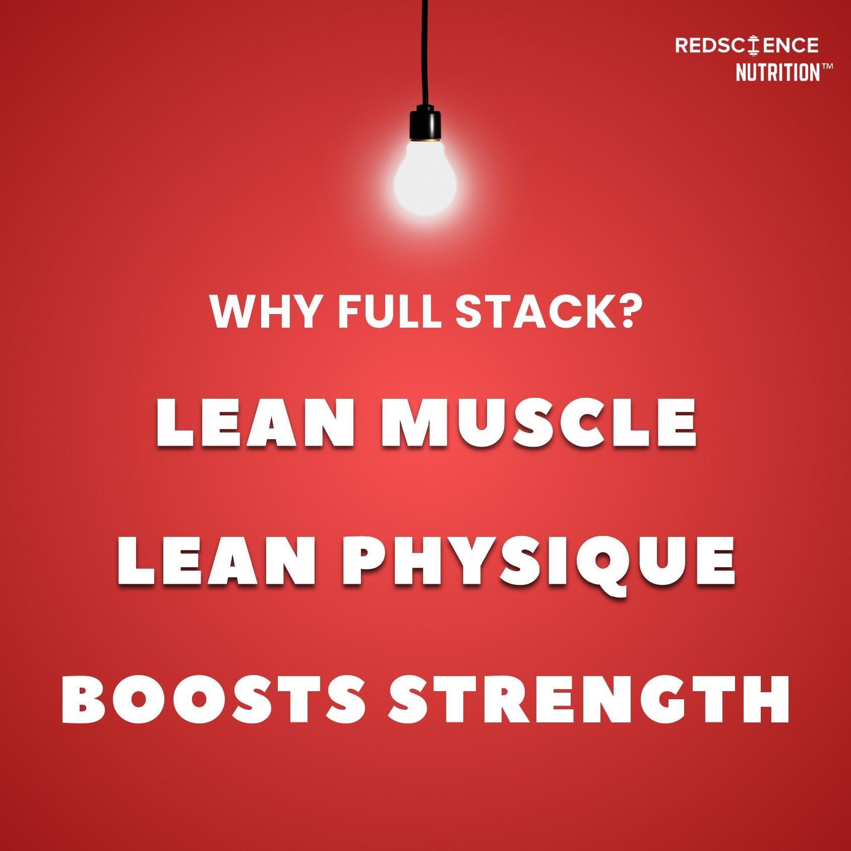 Redscience Nutrition Redscience Nutrition FULL STACK 100% On Whey Protein (With Creatine, Citrulline, Beta-Alanine, Ashwagandha, BCAA, Glutamine & Multivitamins) (Choco Hazelnut)