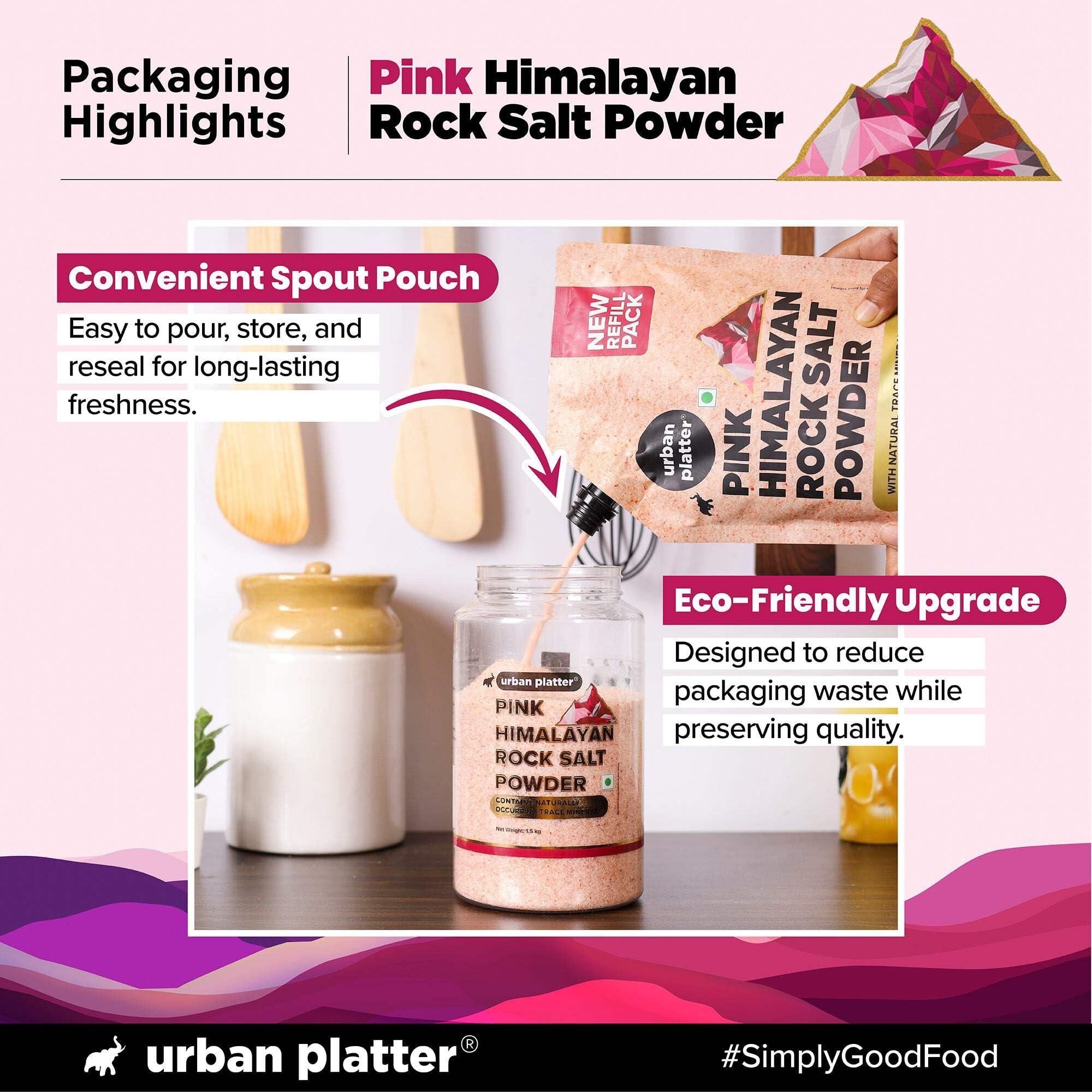 urban platter Urban Platter Pink Himalayan Rock Salt Powder, 1.5kg (Unrefined | Additive Free | 100% Pink Rock Salt | Sendha Salt | PET Jar)