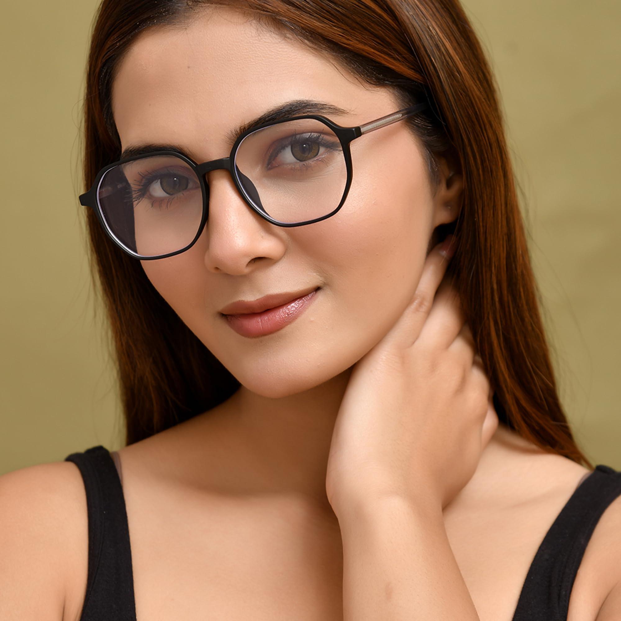 ROYAL SON ROYAL SON Polygon Blue Ray Cut Transparent Eye glasses For Men Women