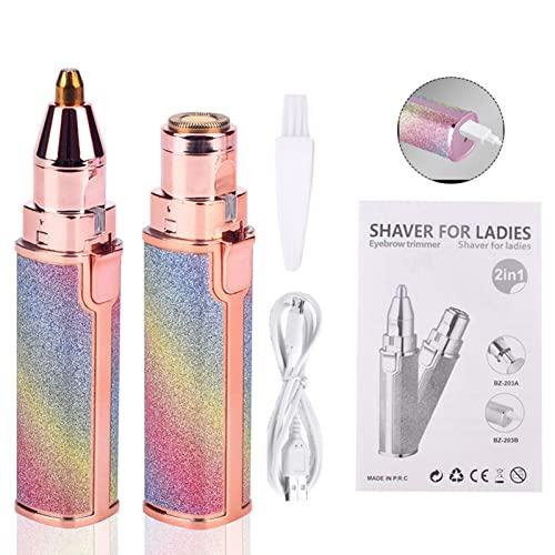 MACVL5 MACVL5 Rechargeable Eyebrow Epilator & Facial Hair Removal Razor for Women, 2 IN 1 Electric Eyebrows Trimmer And Women\'s Face Hair Remover, Lips Nose Body Hair Shaver for Women