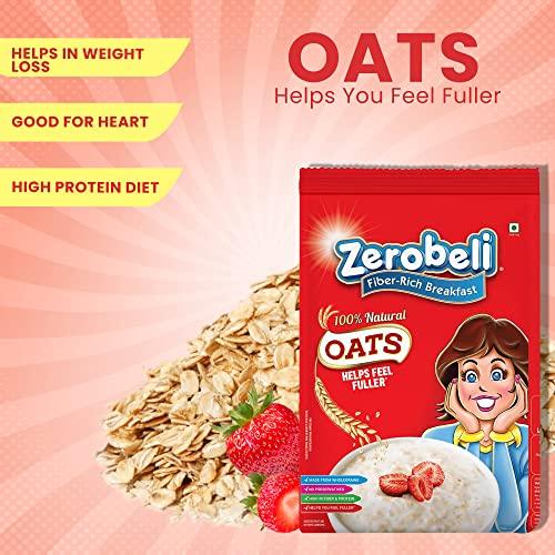 Zerobeli Zerobeli 100% Natural Wholegrain Porridge Oats 1kg - No Preservatives|High in Fiber & Protein|Rich in Antioxidants|