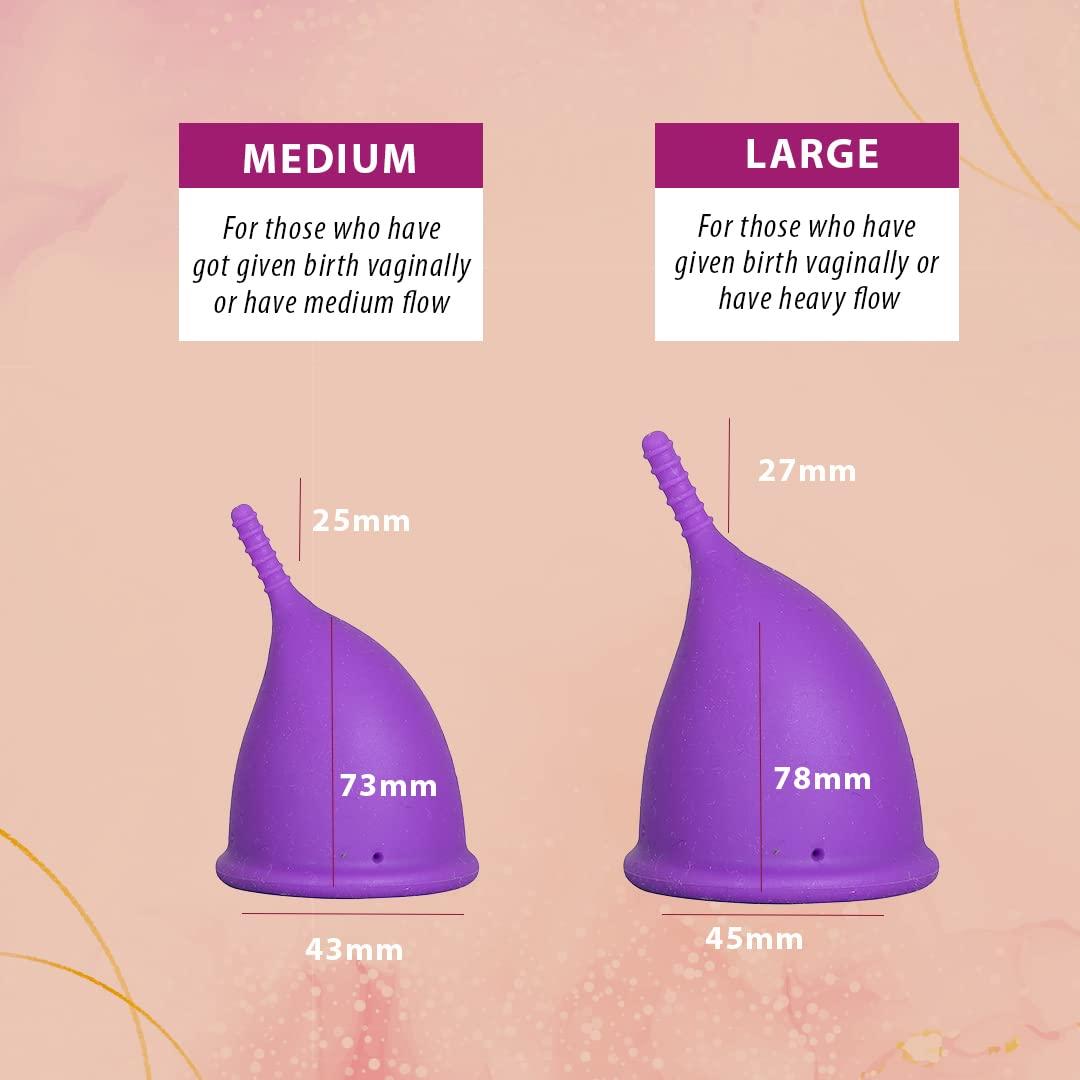 MYKI MYKI The Gen Z Cup Reusable Menstrual Cup For Women Ultra Soft, Oduor And Rash Free 100% Medical Grade Silicone No Leakage Protection For Up To 8-10 Hours Us Fda Registered (Large, Purple),1 Count