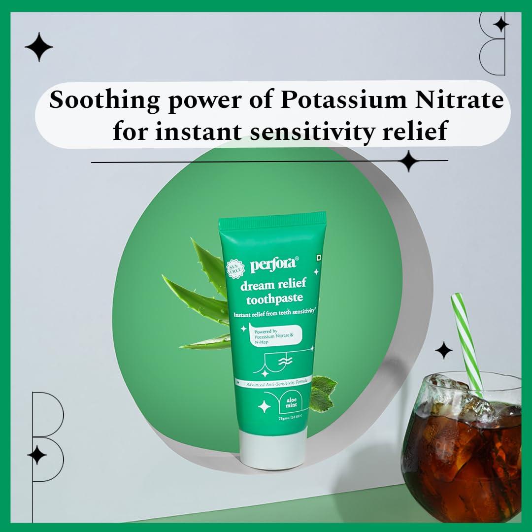 Perfora Perfora Dream Sensitive Toothpaste - 75 grams (Pack of 1) | Instant Sensitivity Relief for Kids & Adults | SLS Free & No Artificial Sweeteners | Made Safe Certified | Vegan Friendly Gel Toothpaste