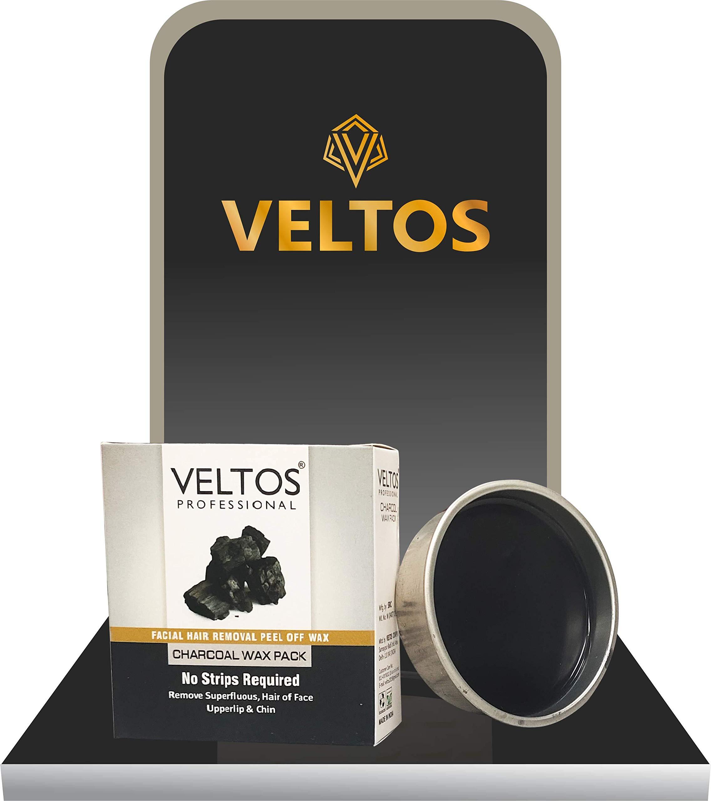 VELTOS VELTOS PROFESSIONAL Charcoal Peel-Off Katori Wax for Upper Lip, Facial Hair, Eyebrow Face - 80 gm