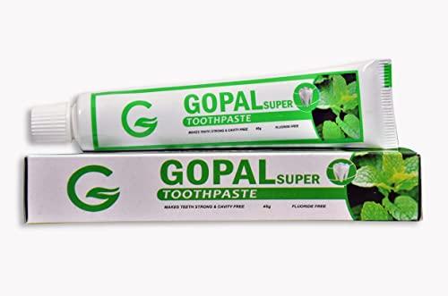 GOPAL TOOTHPOWDER Gopal Super Tooth Paste - Natural Dental Cleanser for Strong Teeth and Cavity Free - Pack of 12 Each 45gm