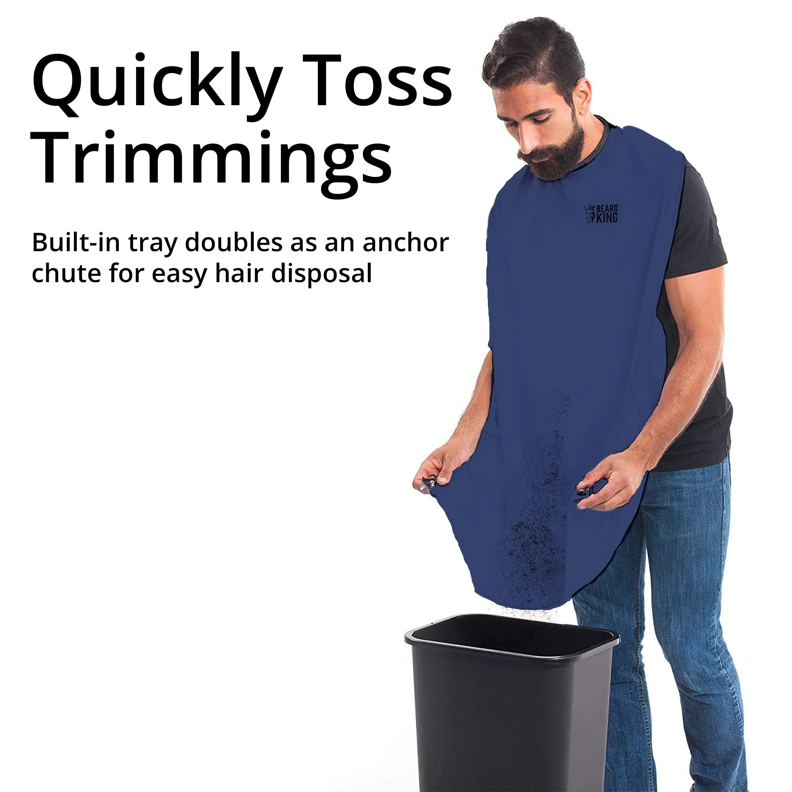 BEARD KING Beard King Beard Bib Apron Men Hair Catcher for Shaving, Trimming Grooming Accessories 1 Size Fits All, Blue