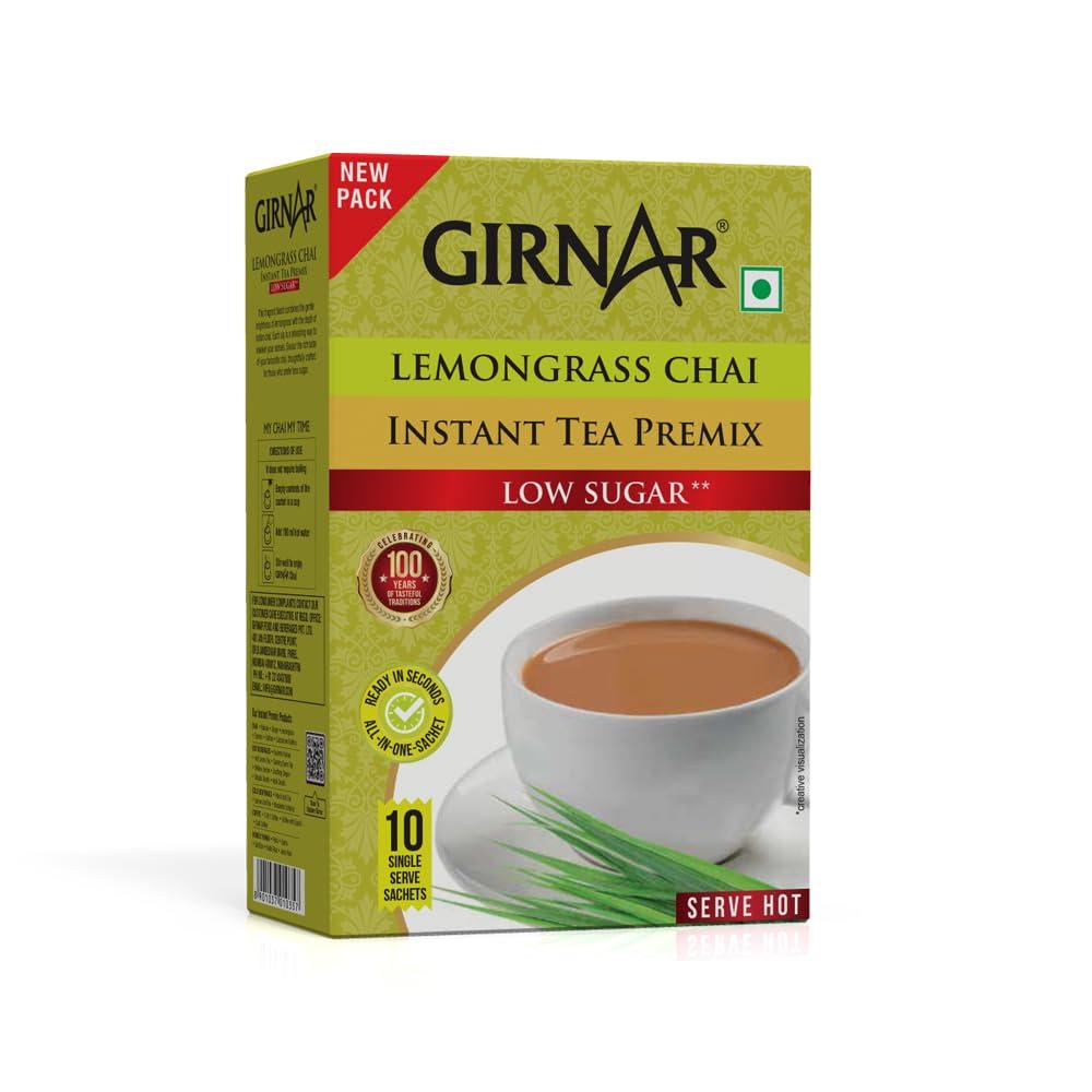 Girnar Girnar Instant Premix Lemongrass Chai (10 Low Sugar Sachets)