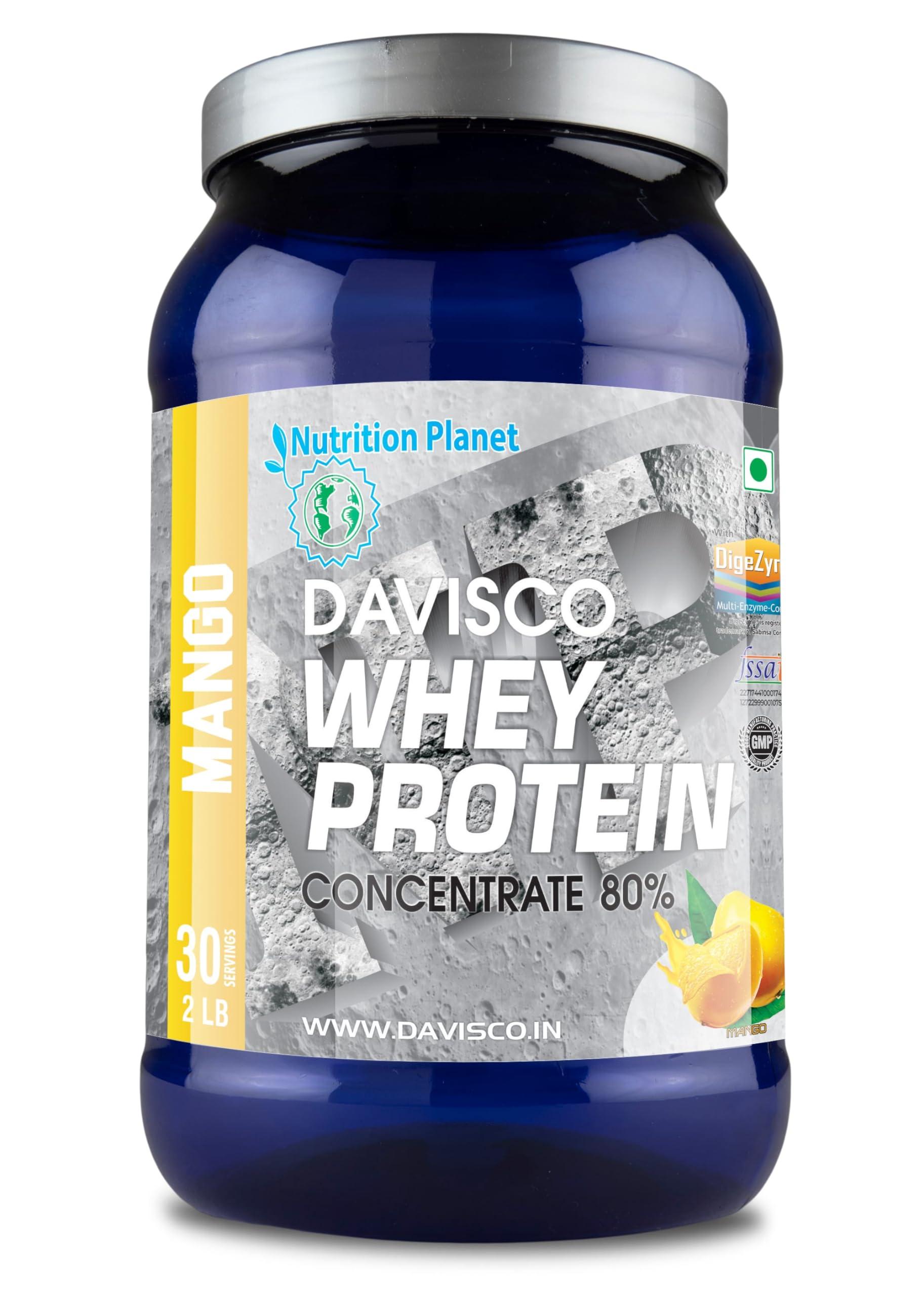 Nutrition Planet Nutrition Planet Davisco Whey Protein(With Added DigeZyme) for Pre/Post Workout Recovery (Mango- 2lb, 30 Servings)