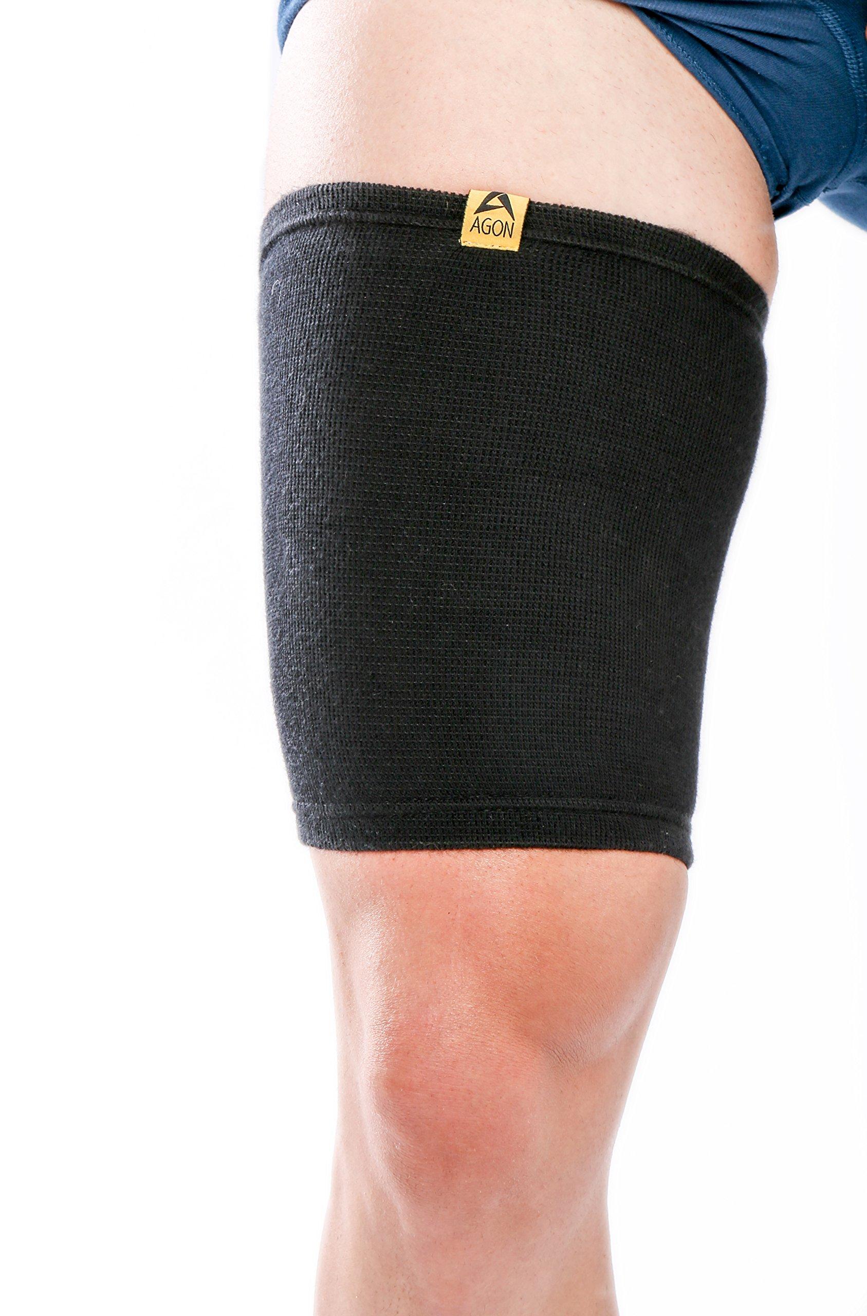AGON Agon Thigh Compression Sleeve Brace Support Compression Recovery Thighs Wrap Pain Relief for Sore Hamstring Groin Quad Sweat Men & Women Hip Injury Thigh Compressions Trimmer Active Sports