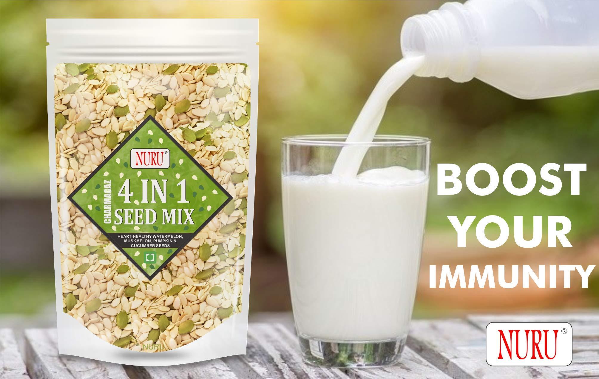 NURU Nuru Healthy Seed Mix Charmagaz ( Watermelon Seeds , Pumpkin Seeds , Muskmelon Seeds , Cucumber Seeds ) All in one (200)