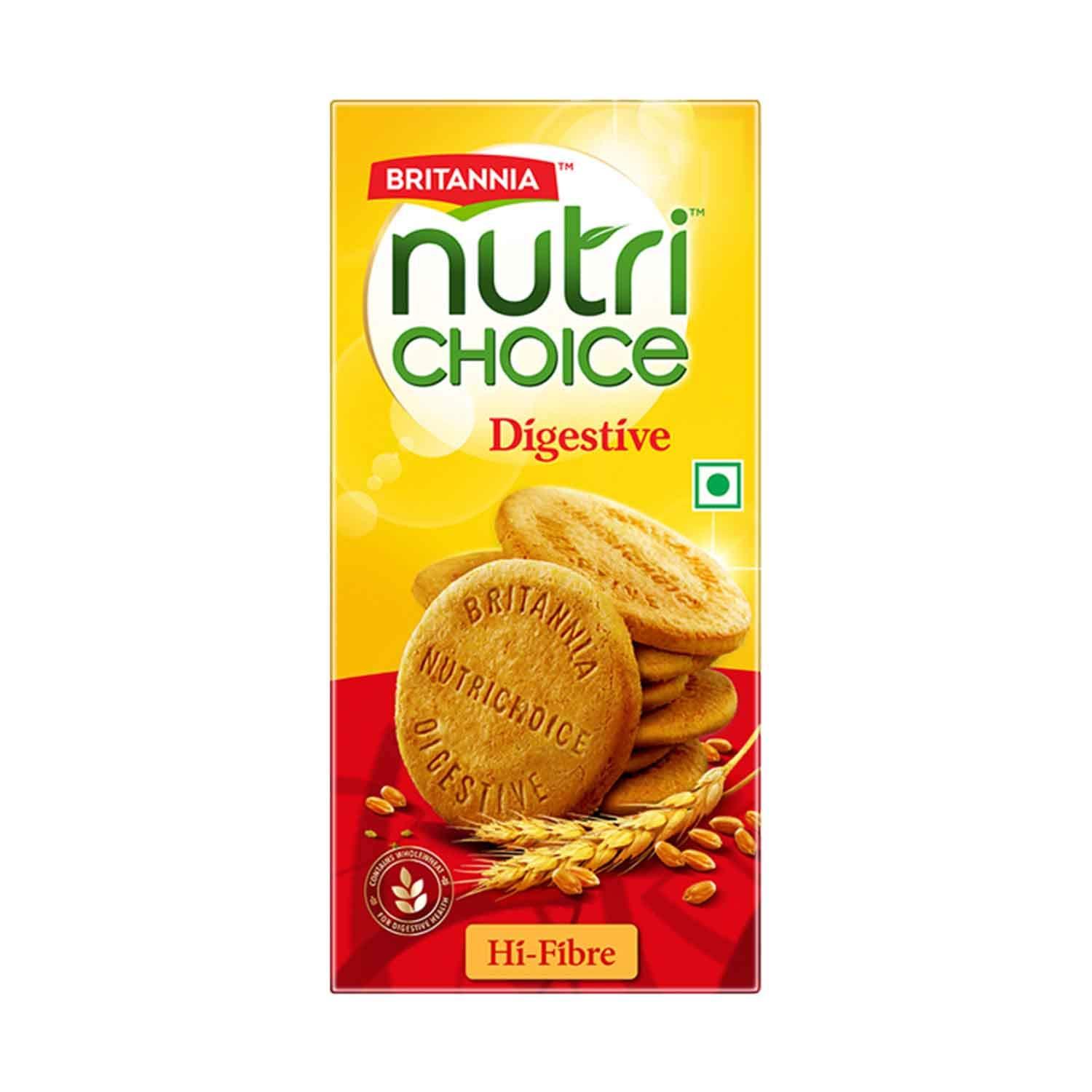 Britannia Britannia Nutri Choice High Fibre Digestive Biscuits, 250 g Pack of 4