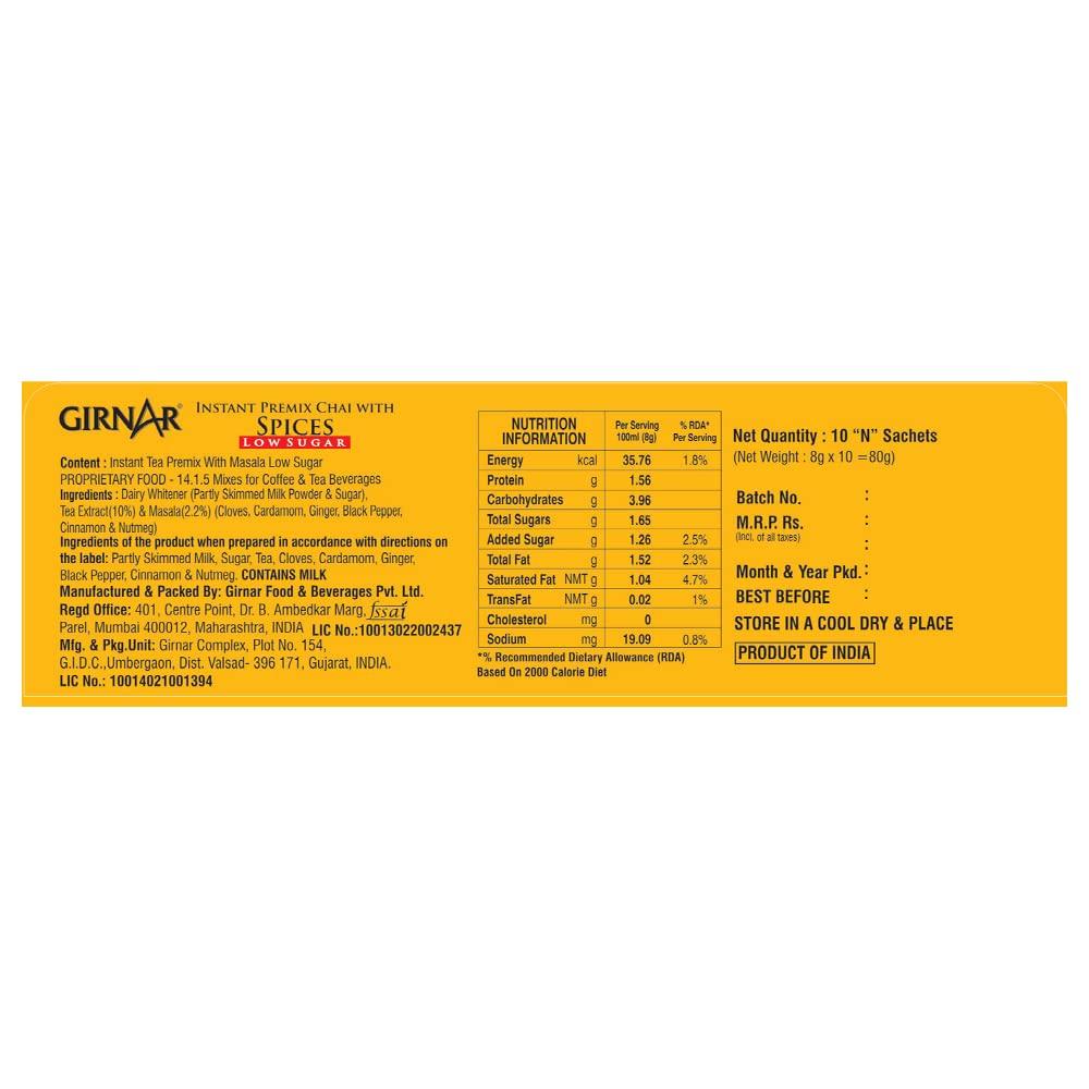 Girnar Girnar Instant Premix With Masala (10 Sachets Low Sugar)