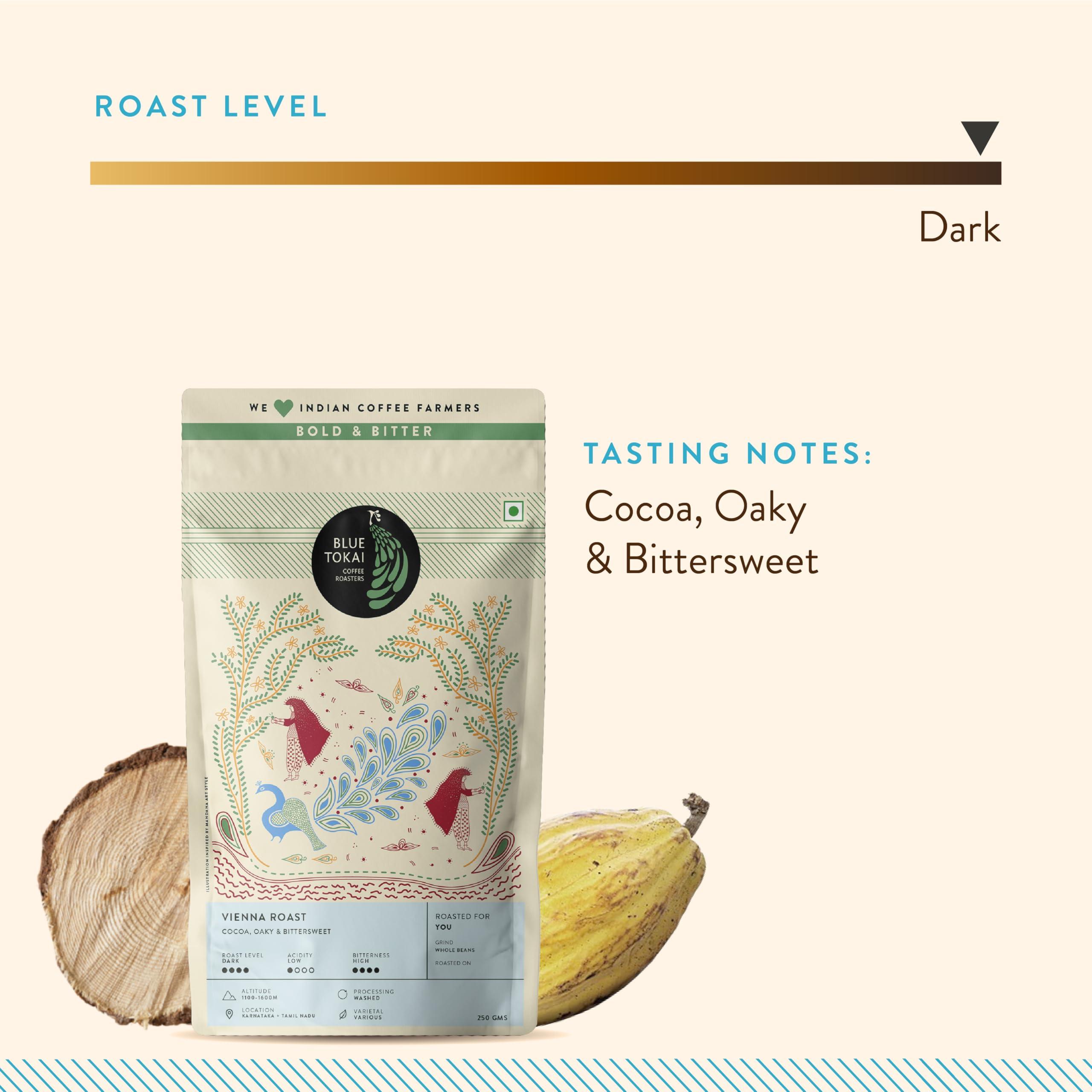 Blue Tokai Coffee Roasters Blue Tokai Coffee Roasters Vienna Roast - Dark Roast (Home Espresso Grind) 1Kg | Made With 100% Specialty Grade Arabica Freshly Roasted Ground Coffee, Bag