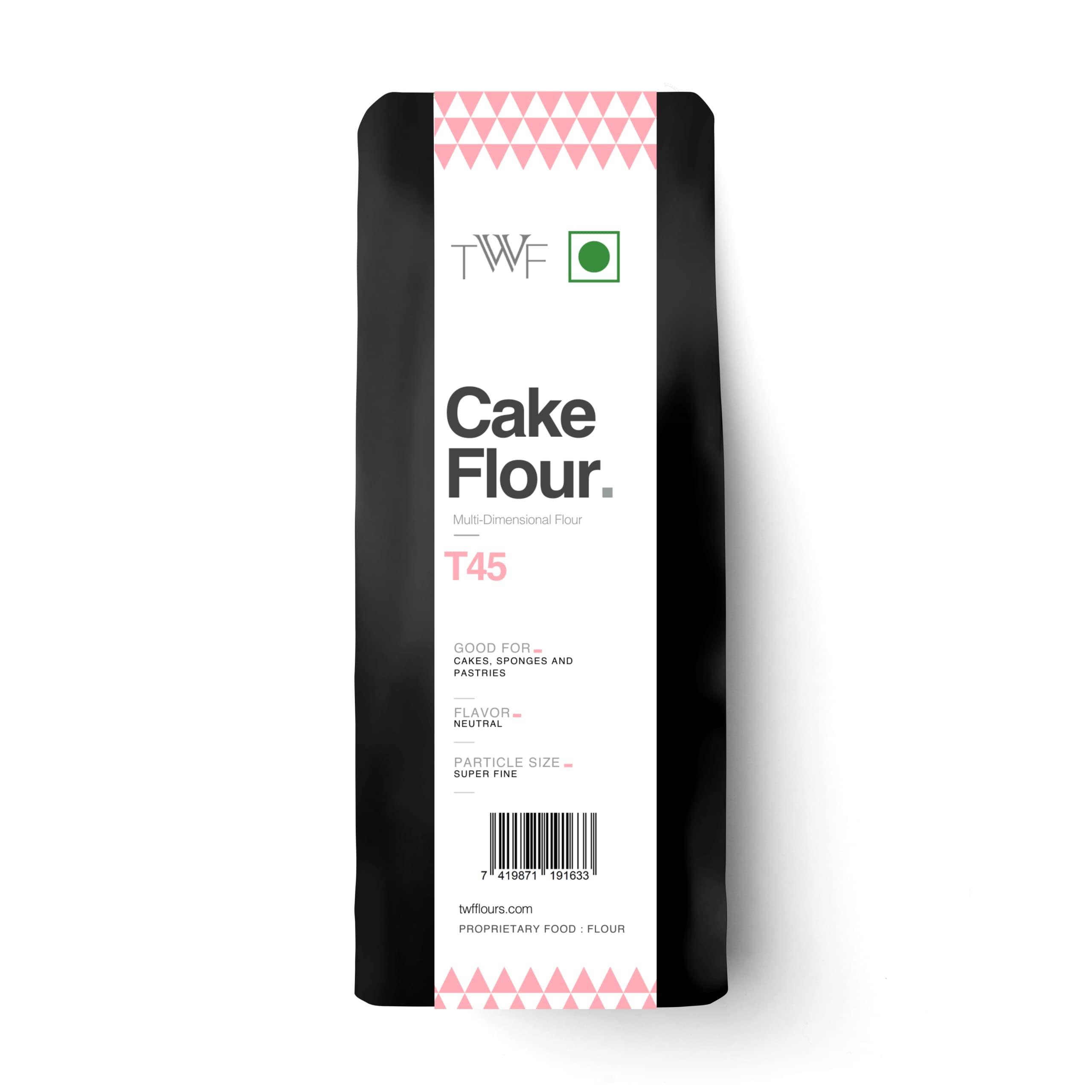 TWF TWF Cake Flour T45 - Premium Unbleached Flour for Light and Fluffy Cakes, Completely Natural, 1kg (2.2lbs) Bag | Bake Perfect Cakes Every Time|