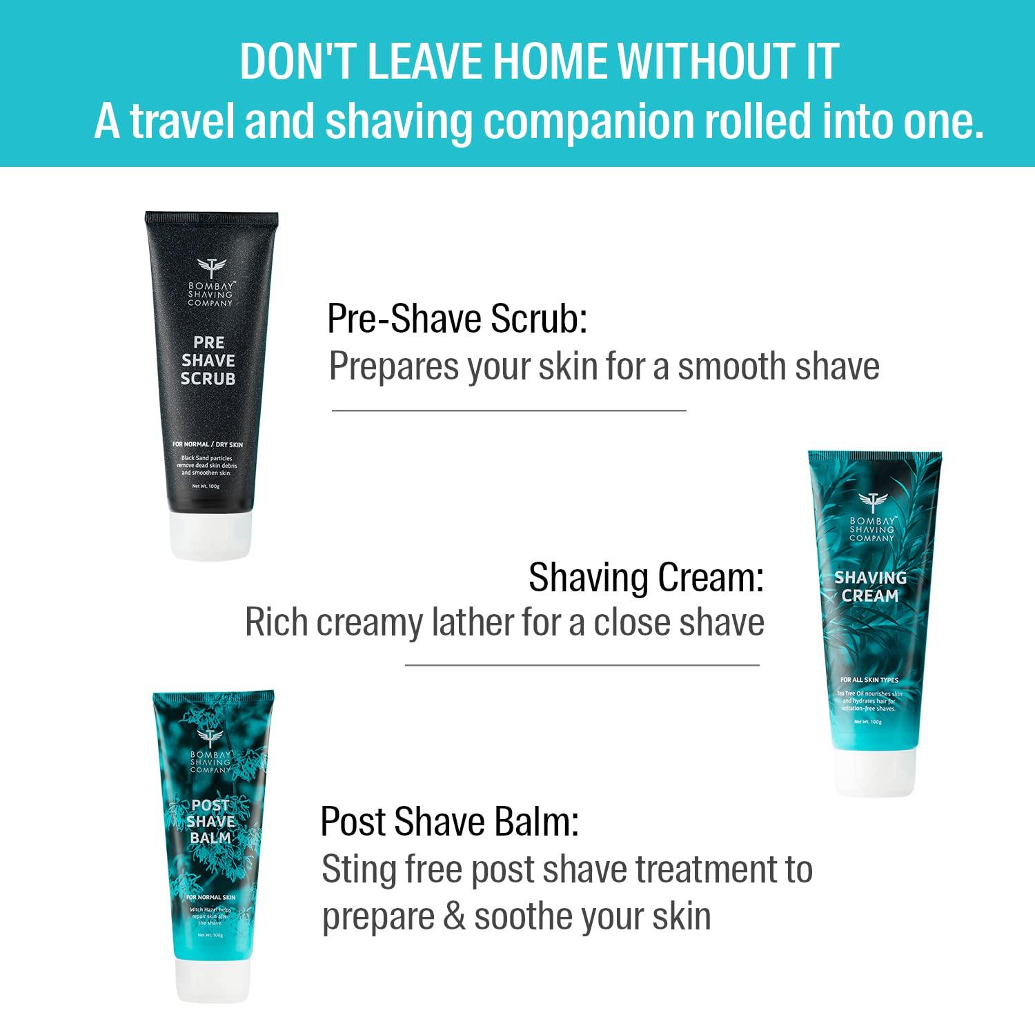 Bombay Shaving Company Bombay Shaving Company Premium Shaving Kit for Men | Pre shave scrub, Shaving Cream, Post Shave Balm, Charcoal Soap, Towel, Shaving Kit Bag | Made in India & Activated Charcoal Facial Kit