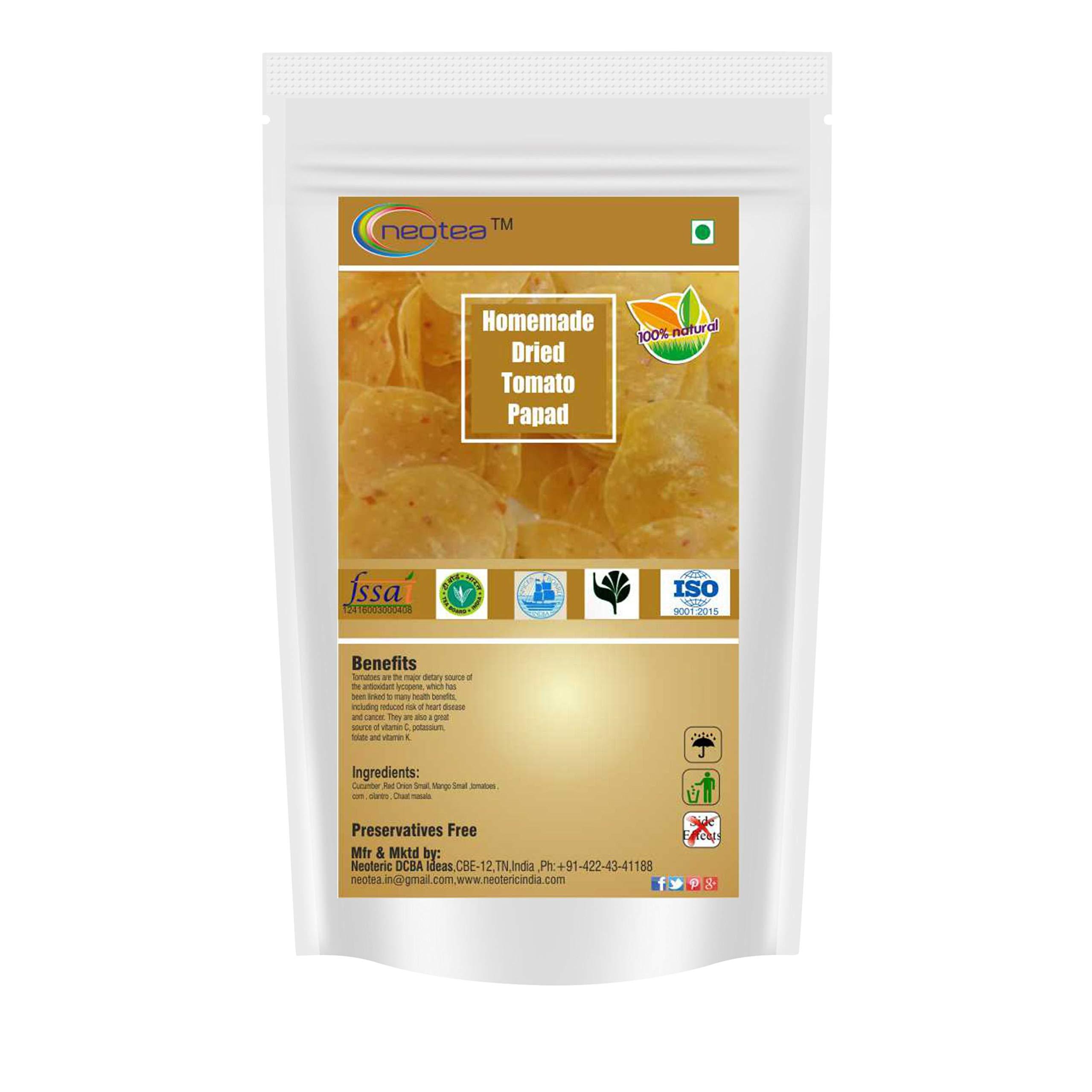 neotea Neotea Homemade Dried Tomato Papad / Appalam - Indian Dish, 250G