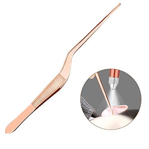 Anjetan Anjetan Ear Tweezer Kit Stainless Steel Light up Ear Cleaner Tool Ear Cleaning Tweezers Kit with Case Ear Pick with Light Ear Spoons Ear Cleaner with