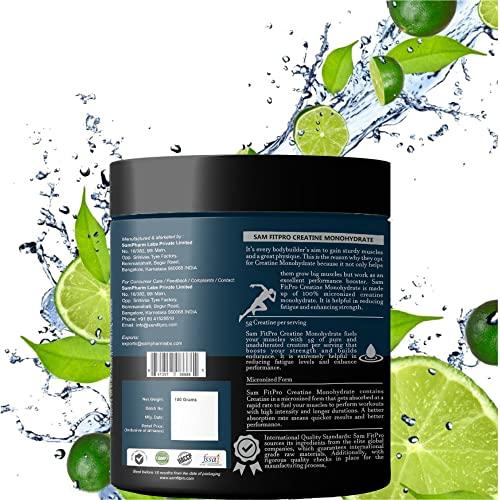 SAMFIT SamFit Pure Creatine Monohydrate for Muscle Building - Watermelon flavored, 100g|Helps Sustain Longer Workout, Muscle Repair & Recovery | (Mint Miracle, 100g)