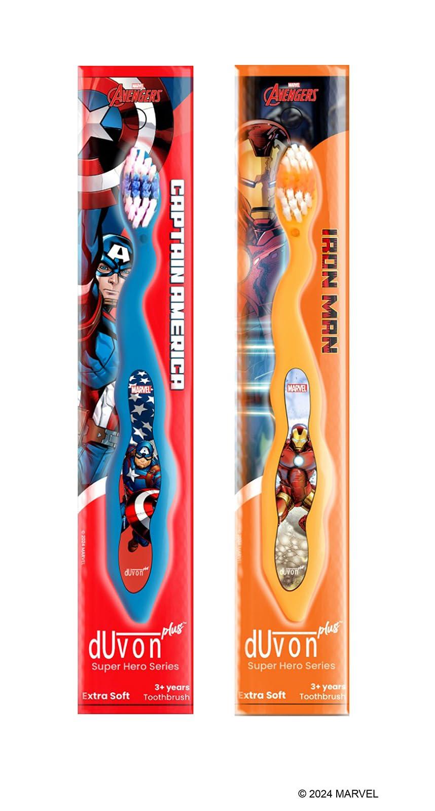 DUVON Duvon Plus Marvel Avenger Series toothbrush - Captain America and Iron Man (Pair of 2)