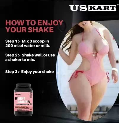 US KART NATURAL HEALTH SUPPLEMENTS US KART Weight Gainer High Protein Muscle Formula With Chocolate Flavor Weight Gainers/Mass Gainers (Chocolate, 1 Kilogram)