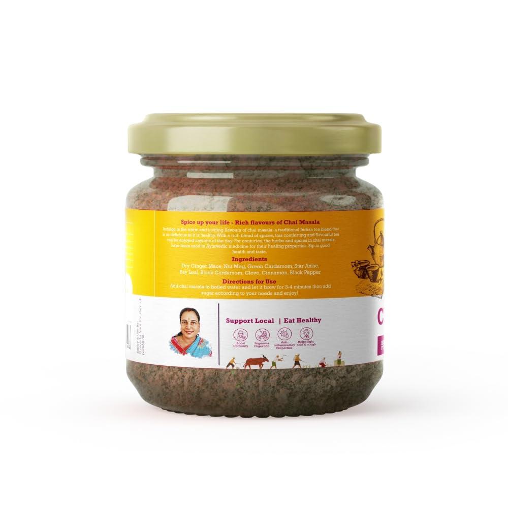 First Bud Organics First Bud Organics Authentic Chai Masala Spice Blend - 100gm | Aromatic & Flavorful Chai Masala, Perfect for Traditional Indian Tea | Chai Masala Powder for Tea, All-Natural Ingredients