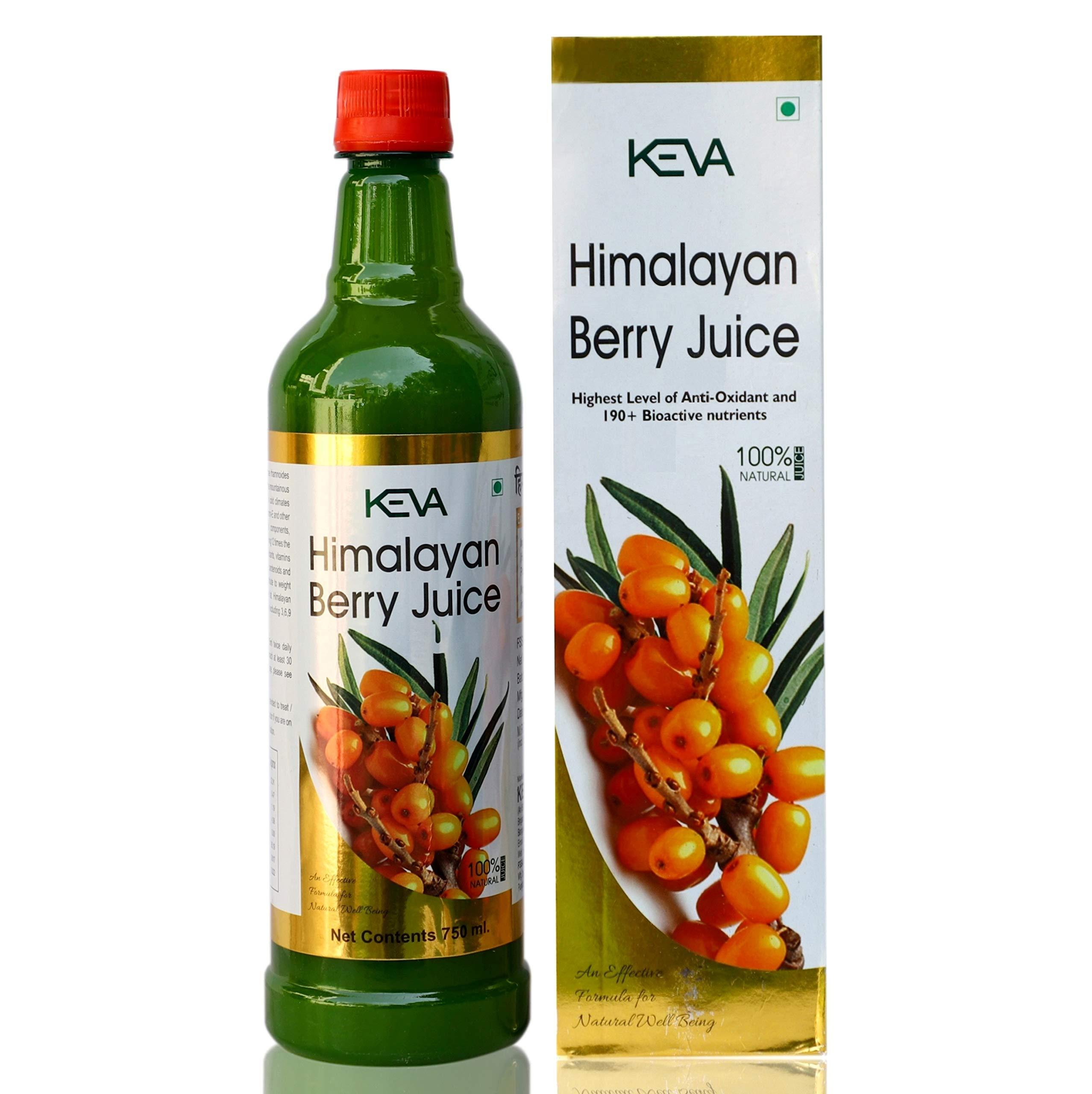 Keva Keva Himalayan Berry Sea Buckthorn Juice - 750ml | Himalayan Berries| Rich Omega 3,6,9,7 | Vitamin C Rich